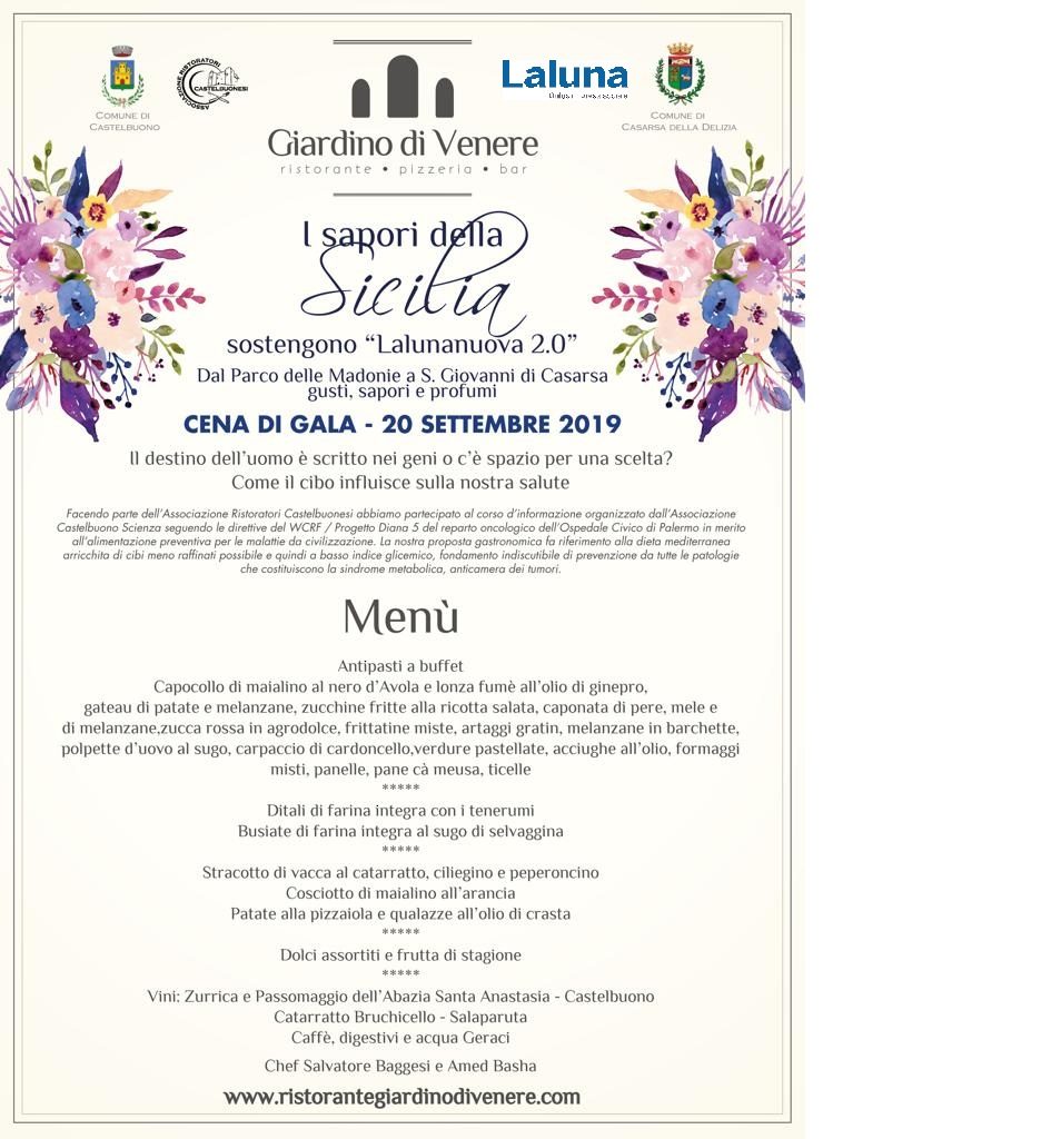 Cena do Gala 20.09.2019 b con logo 954x1024 - I sapori della Sicilia sostengono Lalunanuova 2.0!