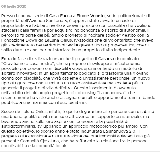 art.il friuli.it 07.07.2020b - La rassegna stampa sul cohousing Laluna