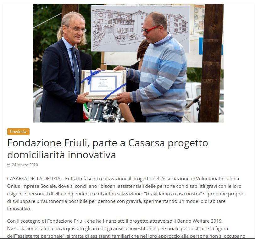 pordenoneoggi 24 marzo 1 - La rassegna stampa sul cohousing Laluna