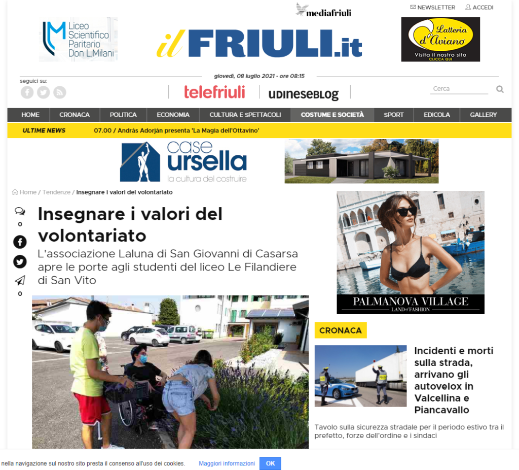 Il Friuli 07.07.2021 Volontariato Le Filandiere 1 1024x926 - Volontariato liceo le Filandiere