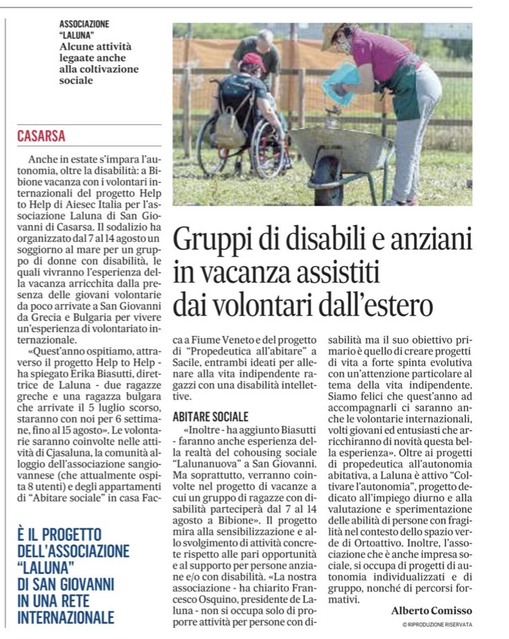 Il Gazzettino 25.07.2021 Help to Help 1edizione - Help2Help prima edizione