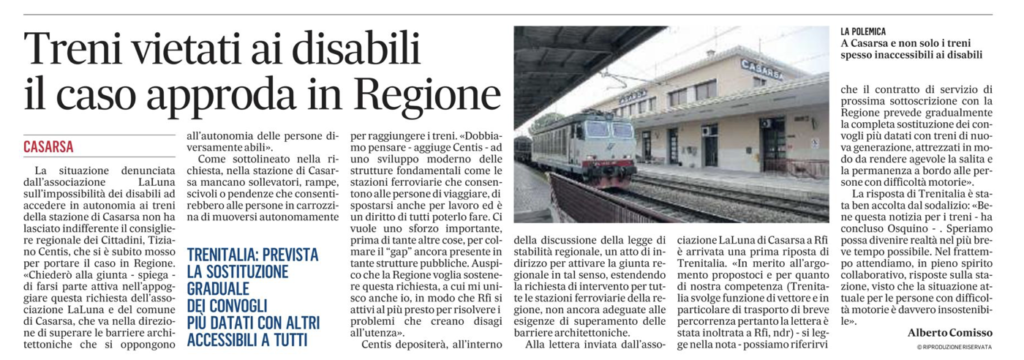 Il Gazzettino 28.10.2021 Barriere architettoniche treno 1024x360 - Barriere architettoniche