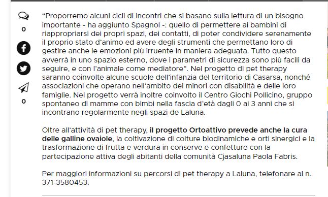 Il Friuli 06.04.2022 PET3 - Rassegna stampa Pet Terapy