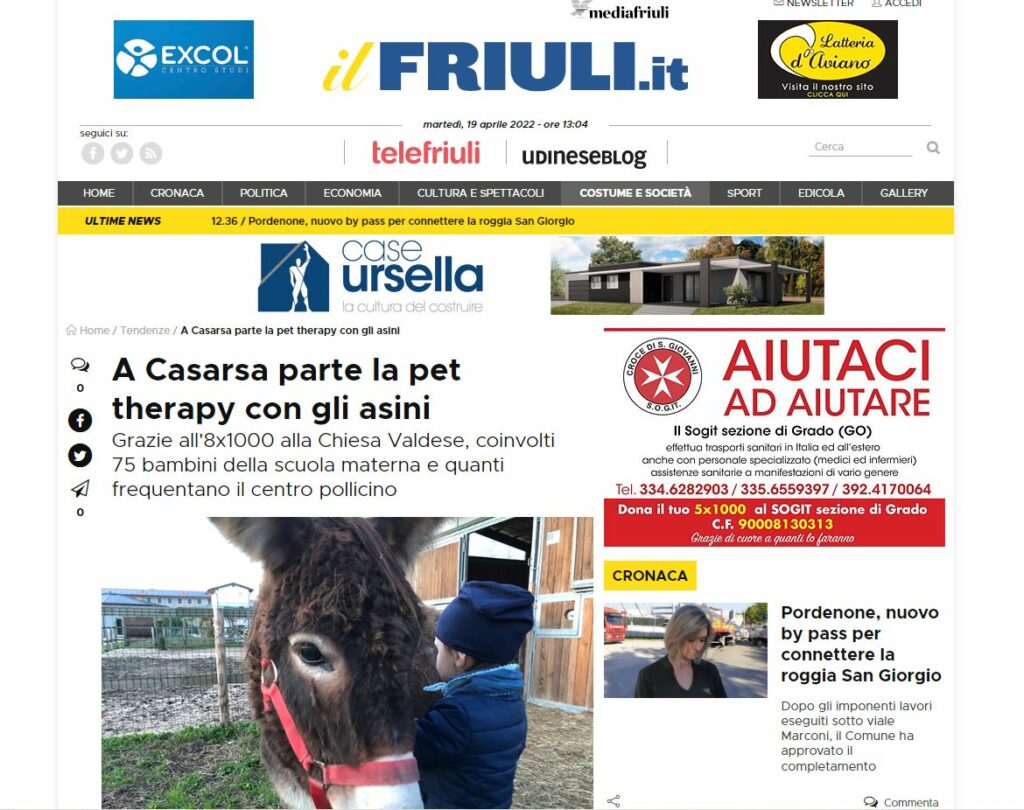 Il Friuli 14.04.2022 PET1 1024x810 - Rassegna stampa Pet Terapy