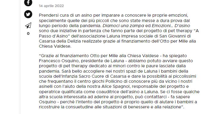 Il Friuli 14.04.2022 PET2 - Rassegna stampa Pet Terapy