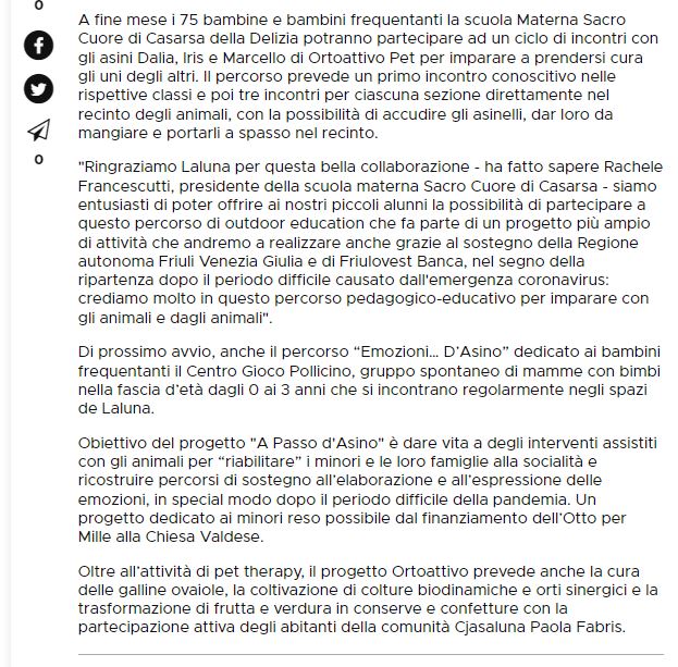 Il Friuli 14.04.2022 PET3 - Rassegna stampa Pet Terapy