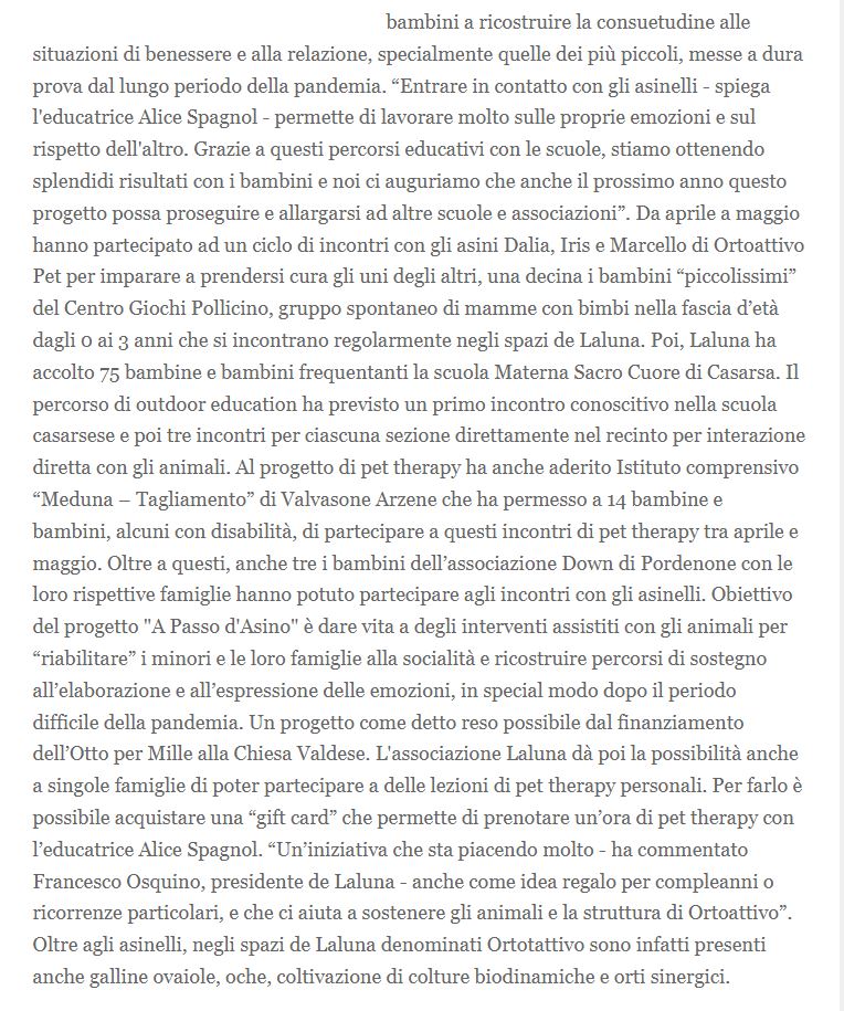 PET Therapy Friulsera 22.07.2022 2 - Rassegna stampa Pet Terapy