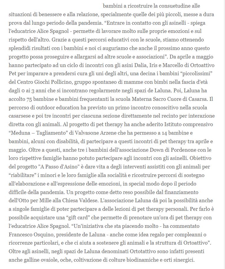 PET Therapy Friulsera 22.07.2022 2 - Rassegna stampa Pet Terapy