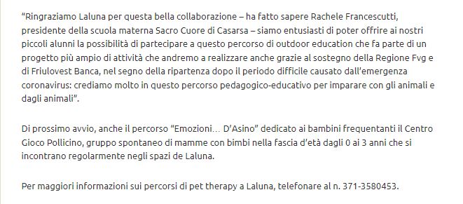 friulionline 14.04.2022 PET2 - Rassegna stampa Pet Terapy