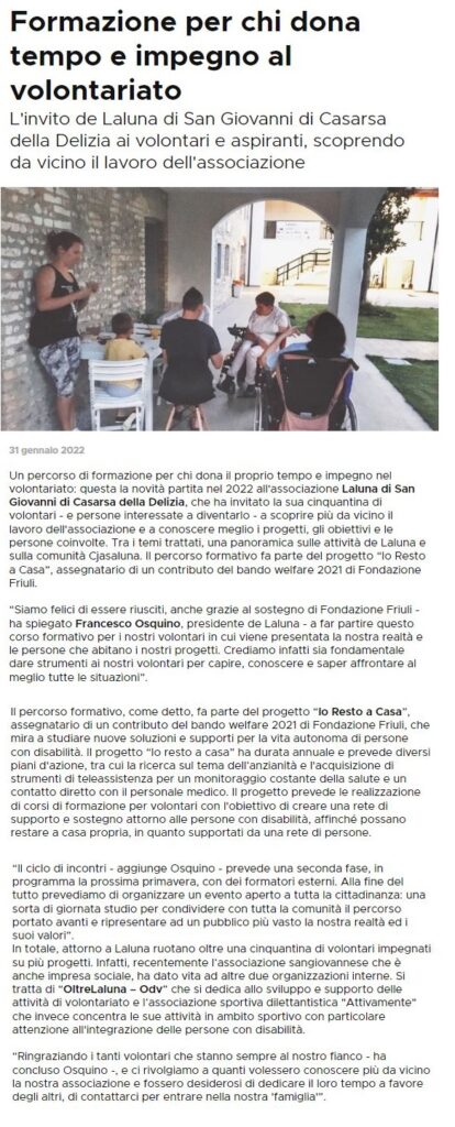 Formazione volontari Il Friuli 31.01.2022 414x1024 - Rassegna Stampa Formazione Volontari