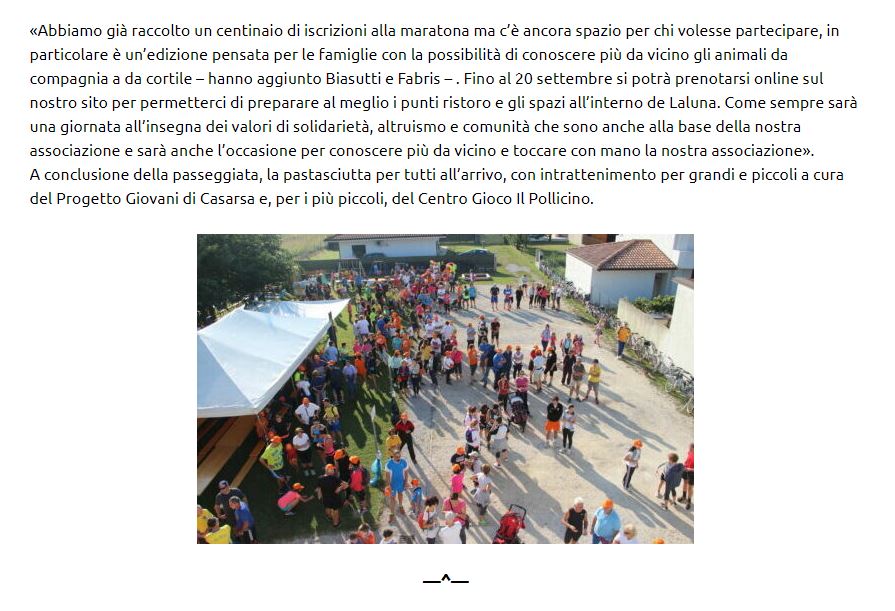 Friulivg 19.09.2022 3 - Rassegna Stampa Maratoluna 2022