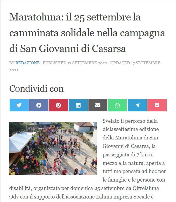 Friulsera 19.09.2022 1 - Rassegna Stampa Maratoluna 2022
