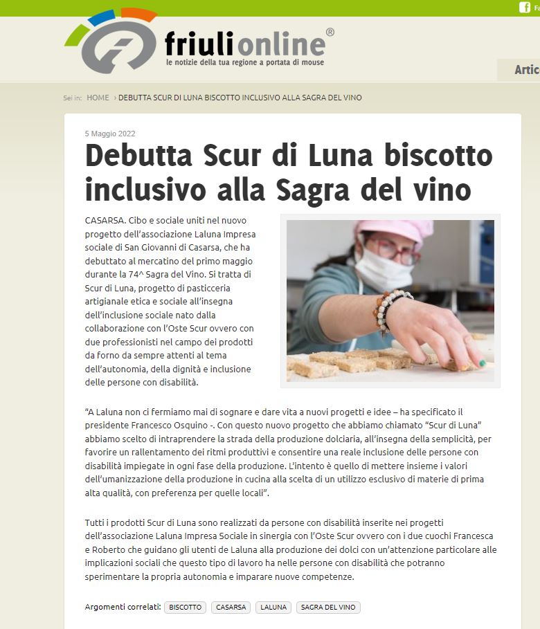 friulionline 05.05.2022 1 - Rassegna Stampa Scur di Luna