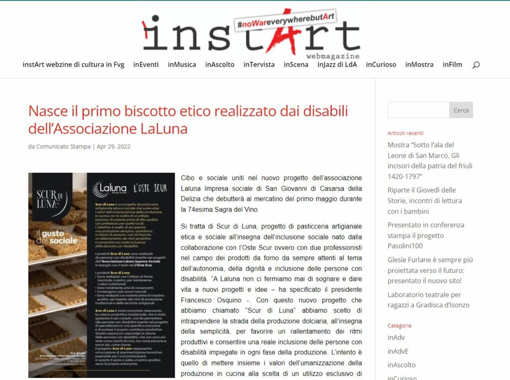 instART 29.04.2022 1 1024x763 - Rassegna Stampa Scur di Luna