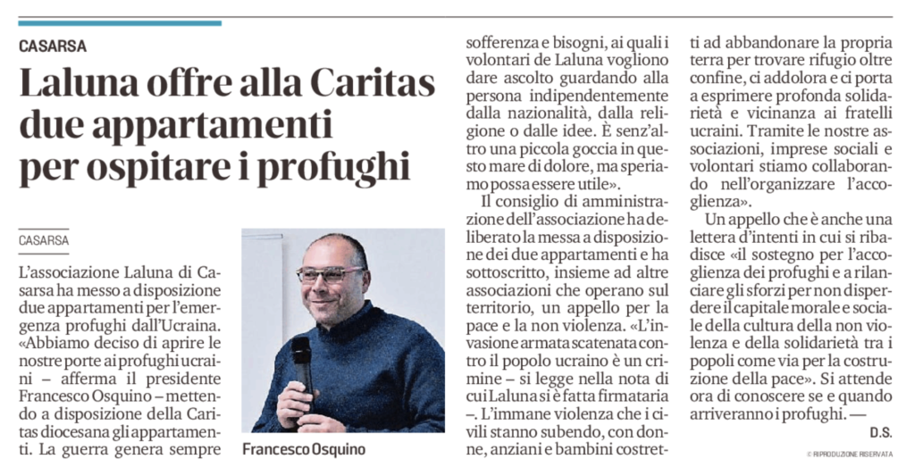 messaggero veneto 22.03 accoglienza ucraini 1024x533 - Rassegna stampa accoglienza ucraini