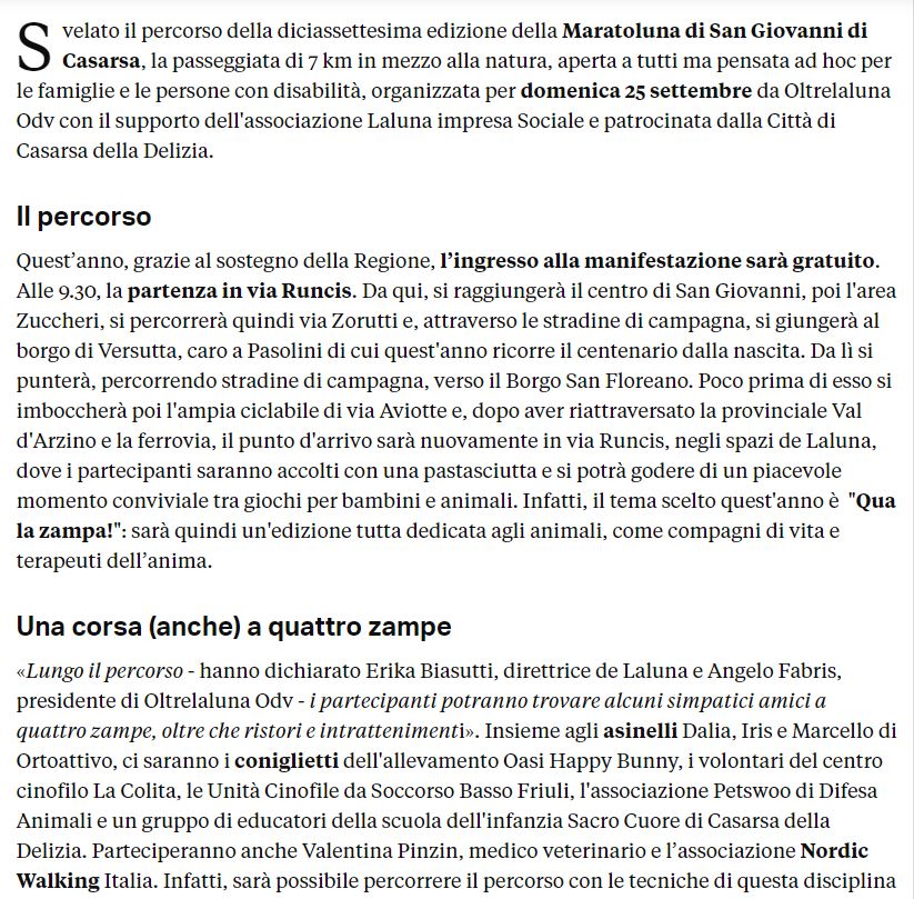 pordenone today 19.09.22 2 - Rassegna Stampa Maratoluna 2022