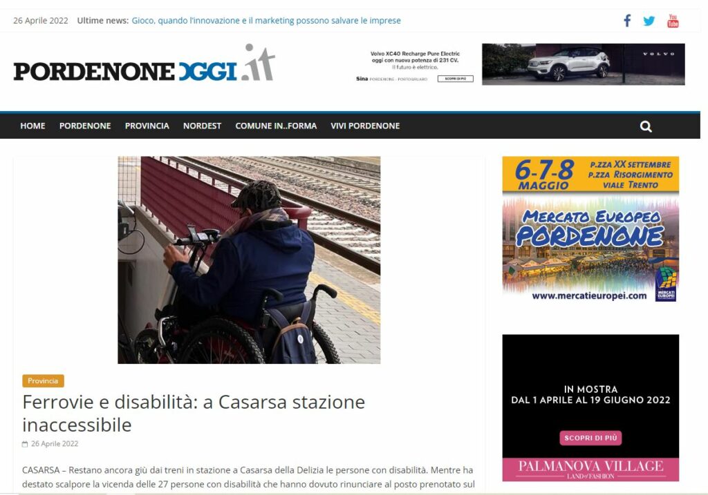 pordenoneoggi 26.04.2022 1 1024x717 - Rassegna Stampa Rimozione Barriere Architettoniche