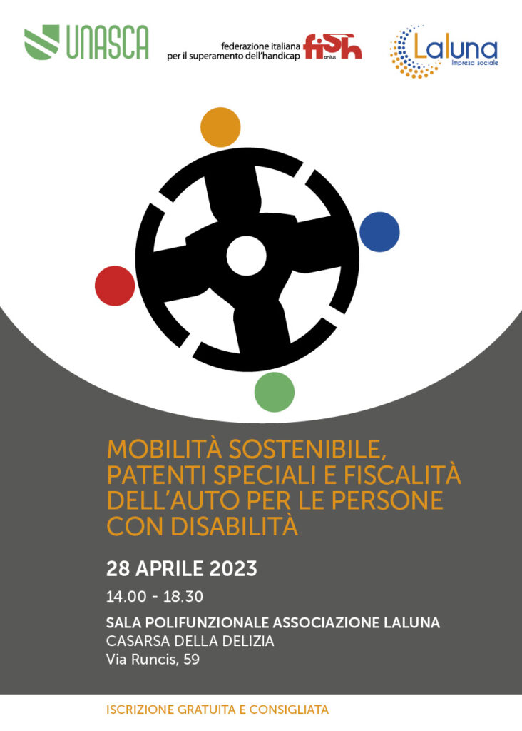 Laluna Flyer Conv 28 aprile WEB OK 732x1024 - MOBILITÀ SOSTENIBILE PER PERSONE CON DISABILITÀ DAL FVG CHIESTO UN TAVOLO NAZIONALE PER PATENTI SPECIALI