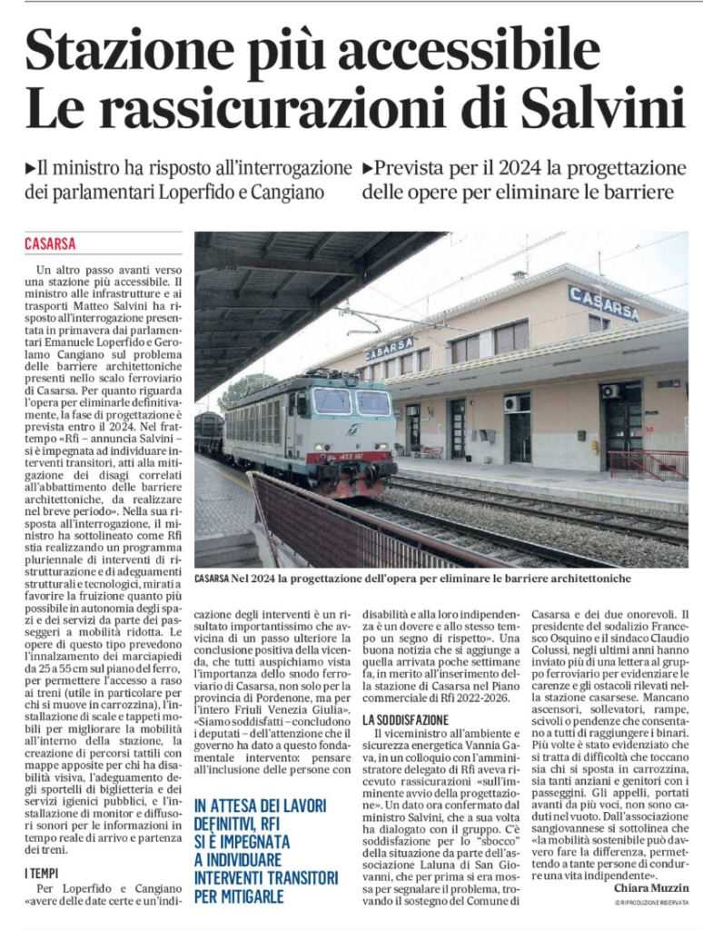 casarsa stazione dettaglio gazz 25 agosto 774x1024 - Rassegna Stampa: barriere architettoniche stazione Casarsa