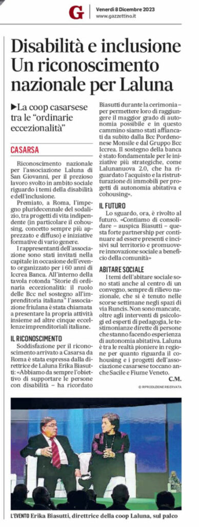 Riconoscimento Roma Laluna Il Gazzettino