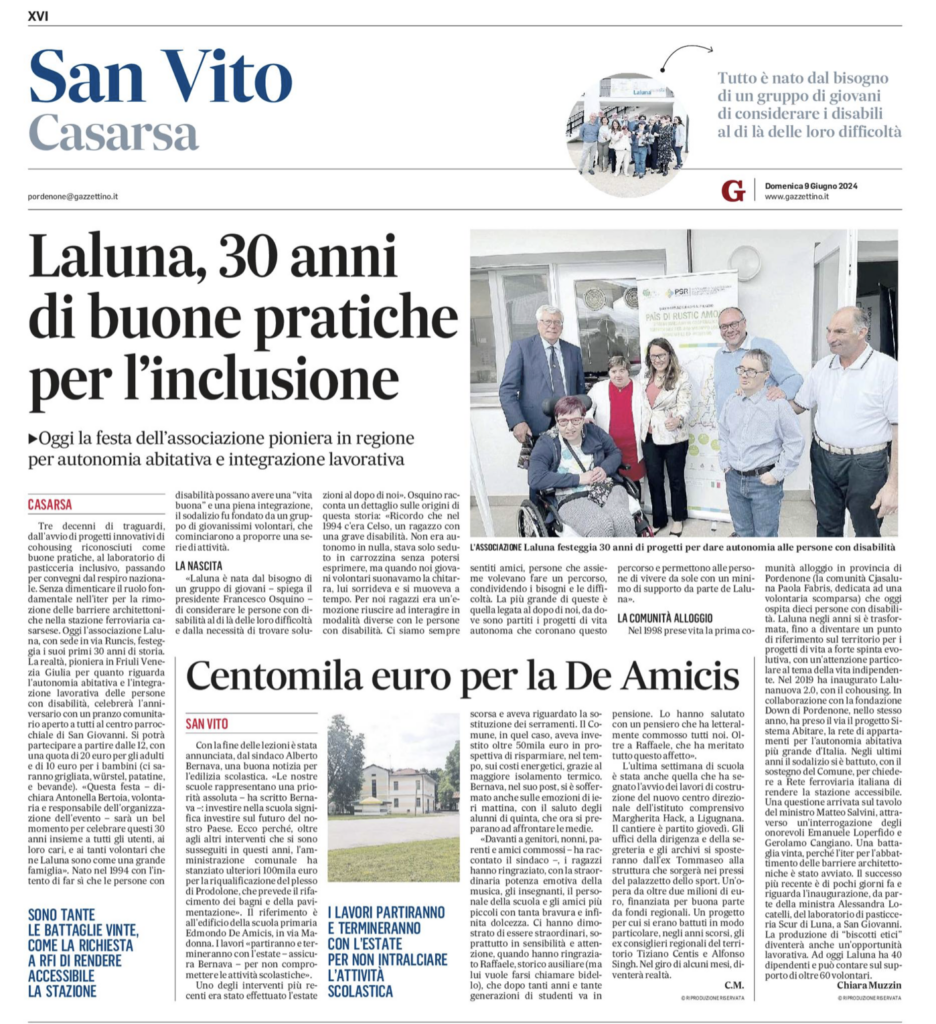 casarsa laluna gazz 9 giugno 936x1024 - Rassegna Stampa cs 30 anni Laluna