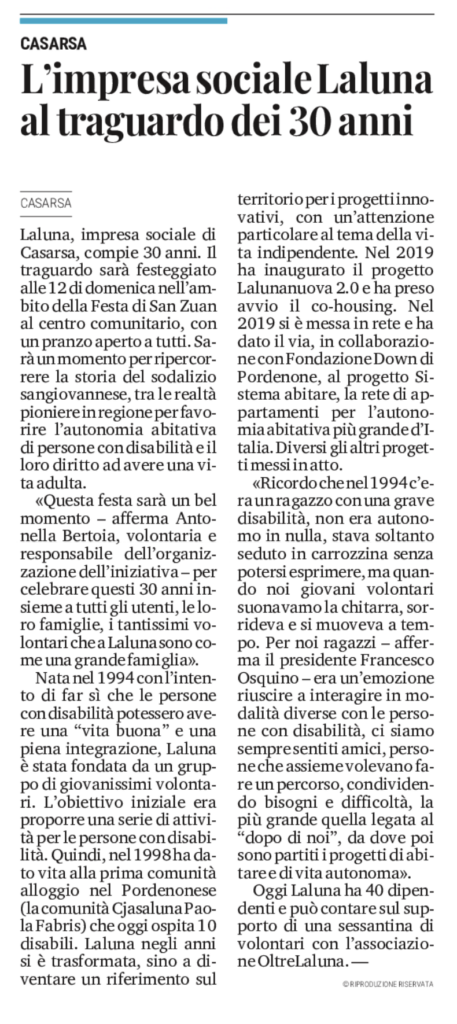casarsa laluna mv 7 giugno 457x1024 - Rassegna Stampa cs 30 anni Laluna